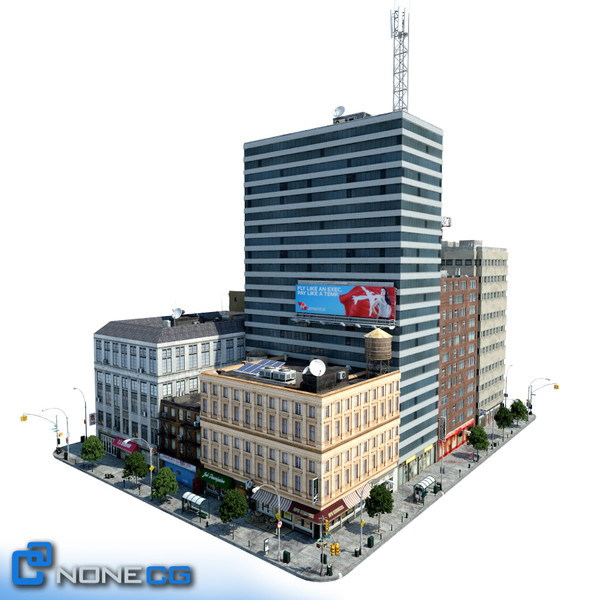 3d model new york city block - New York City Set 5-1 Block by NONECG